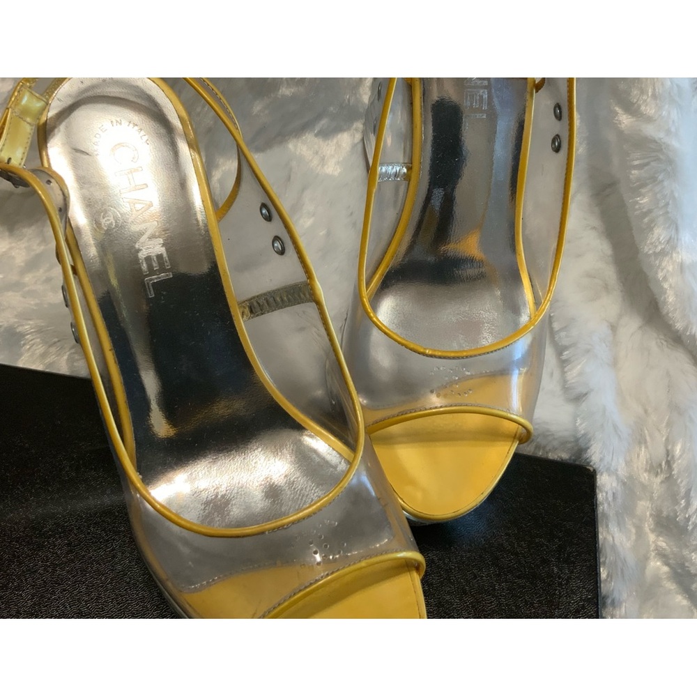 Chanel Enamel Platform Heels Size 38.5